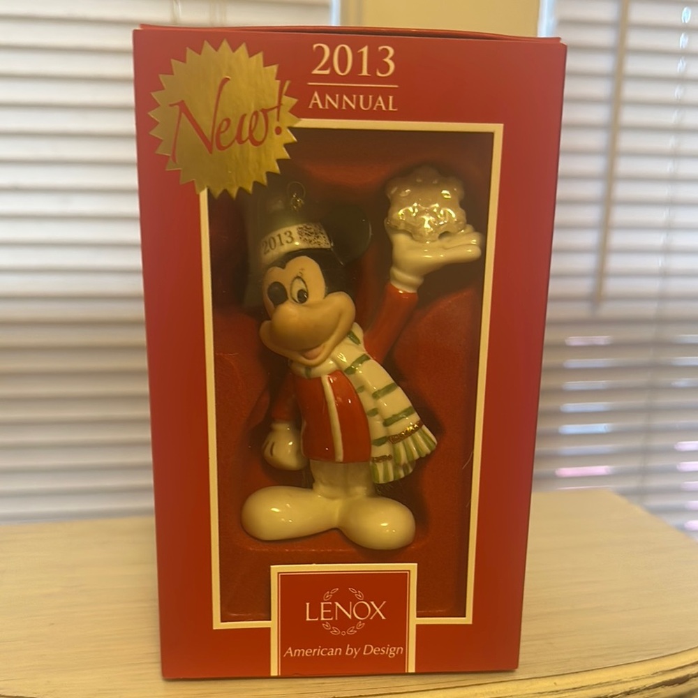 Lenox 2013 Annual Mickey Mouse Ornament - Red, White, Black